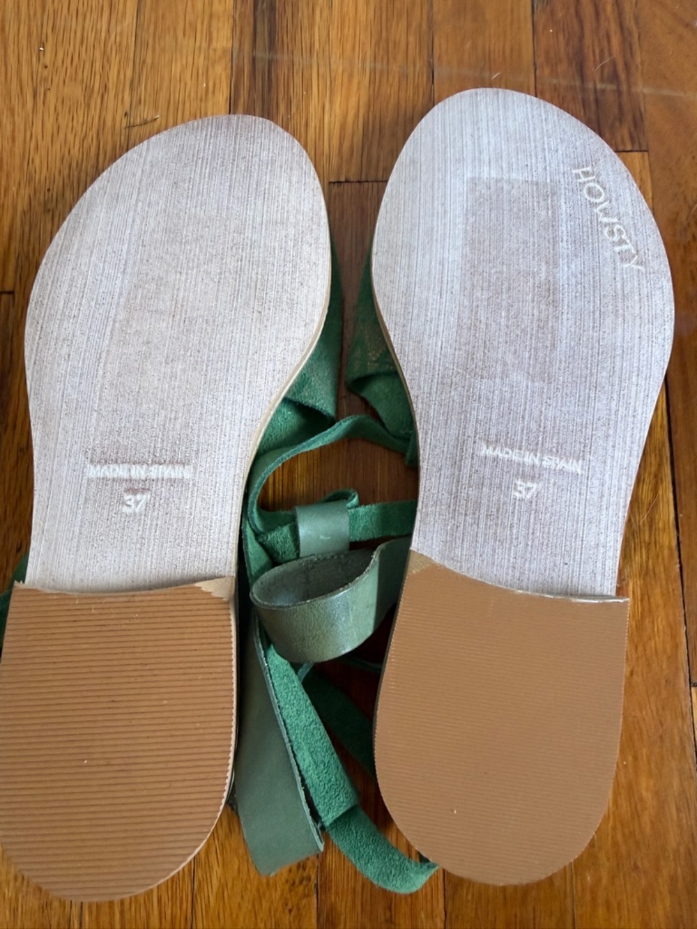 Anthropologie Green Suede Lace-Up Sandals - Picture 7 of 7